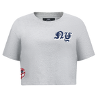 MLB NEW YORK YANKEES OLD ENGLISH WOMEN'S SJ BOXY TEE (HEATHER GREY)