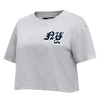MLB NEW YORK YANKEES OLD ENGLISH WOMEN'S SJ BOXY TEE (HEATHER GREY)