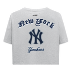 MLB NEW YORK YANKEES OLD ENGLISH WOMEN'S SJ BOXY TEE (HEATHER GREY)