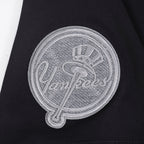 MLB NEW YORK YANKEES REVERSE FRENCH TERRY WOMEN'S SINGLE JERSEY BOXY TOP (BLACK)