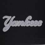 MLB NEW YORK YANKEES REVERSE FRENCH TERRY WOMEN'S SINGLE JERSEY BOXY TOP (BLACK)