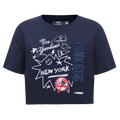 MLB NEW YORK YANKEES SKETCHBOOK WOMEN'S SINGLE JERSEY BOXY TEE (MIDNIGHT NAVY)