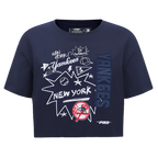 MLB NEW YORK YANKEES SKETCHBOOK WOMEN'S SINGLE JERSEY BOXY TEE (MIDNIGHT NAVY)