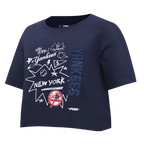 MLB NEW YORK YANKEES SKETCHBOOK WOMEN'S SINGLE JERSEY BOXY TEE (MIDNIGHT NAVY)