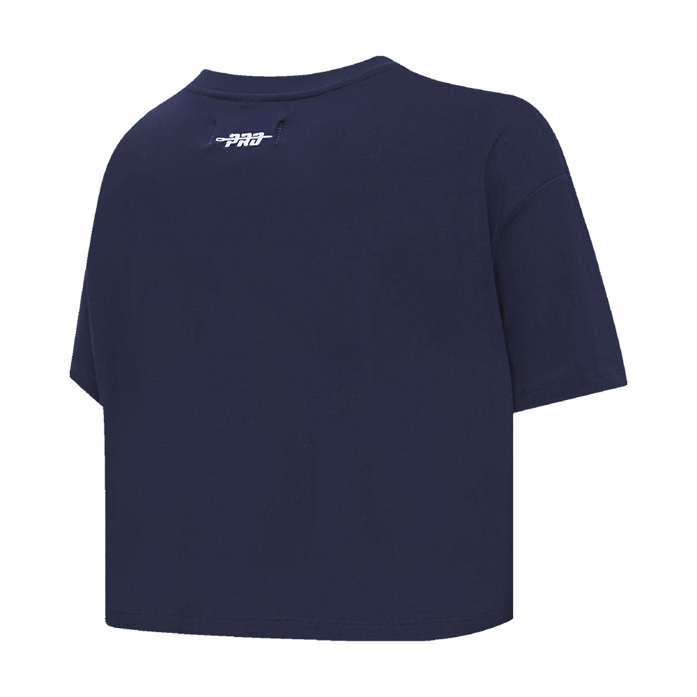MLB NEW YORK YANKEES SKETCHBOOK WOMEN'S SINGLE JERSEY BOXY TEE (MIDNIGHT NAVY)