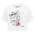 MLB NEW YORK YANKEES SKETCHBOOK WOMEN'S SINGLE JERSEY BOXY TEE (WHITE)