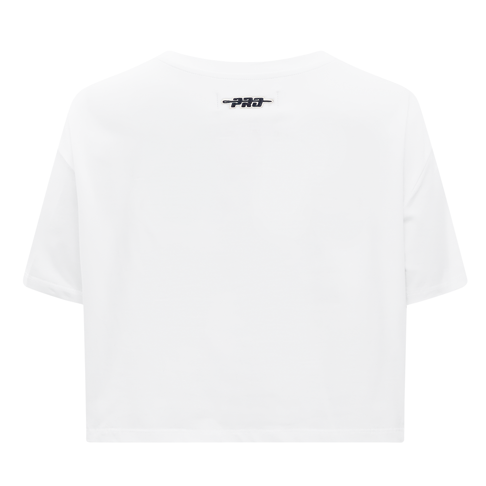 MLB NEW YORK YANKEES SKETCHBOOK WOMEN'S SINGLE JERSEY BOXY TEE (WHITE)