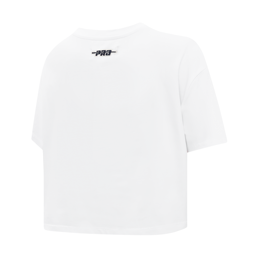 MLB NEW YORK YANKEES SKETCHBOOK WOMEN'S SINGLE JERSEY BOXY TEE (WHITE)