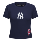 MLB NEW YORK YANKEES GAME DAY CLASSICS WOMEN'S SINGLE JERSEY BABY DOLL TOP (MIDNIGHT NAVY)