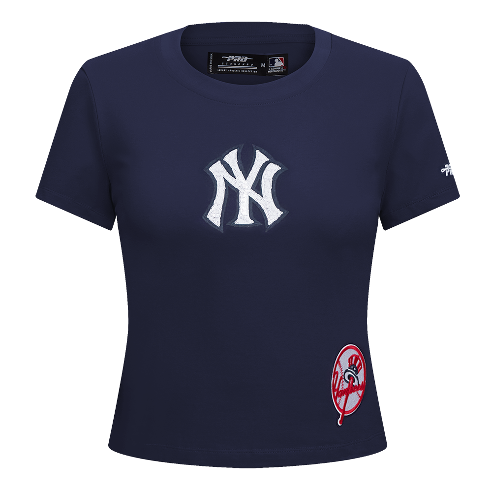 MLB NEW YORK YANKEES GAME DAY CLASSICS WOMEN'S SINGLE JERSEY BABY DOLL TOP (MIDNIGHT NAVY)