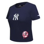 MLB NEW YORK YANKEES GAME DAY CLASSICS WOMEN'S SINGLE JERSEY BABY DOLL TOP (MIDNIGHT NAVY)