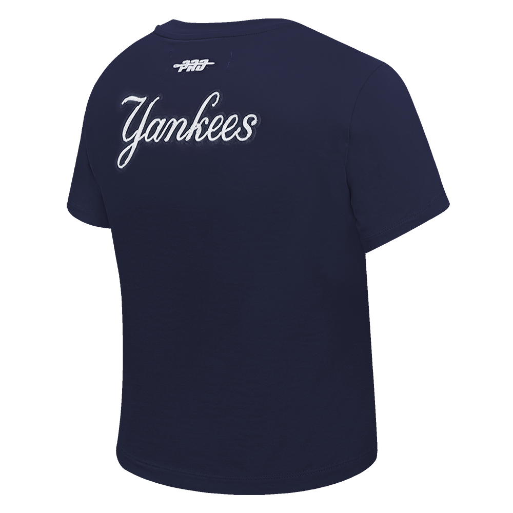 MLB NEW YORK YANKEES GAME DAY CLASSICS WOMEN'S SINGLE JERSEY BABY DOLL TOP (MIDNIGHT NAVY)