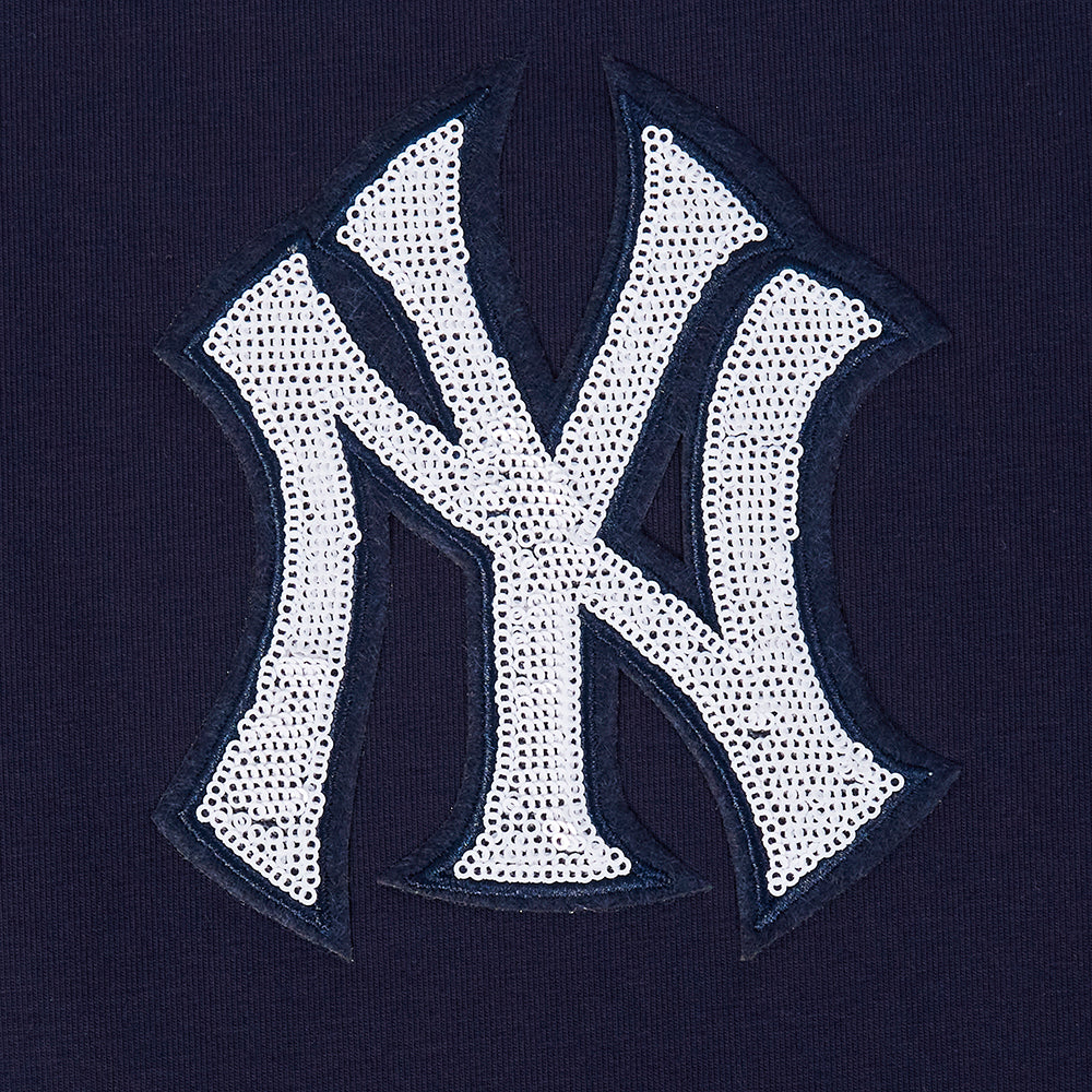 MLB NEW YORK YANKEES GAME DAY CLASSICS WOMEN'S SINGLE JERSEY BABY DOLL TOP (MIDNIGHT NAVY)