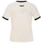 MLB NEW YORK YANKEES RETRO CASCADE WOMEN'S RINGER TOP (EGGSHELL/ MIDNIGHT NAVY)