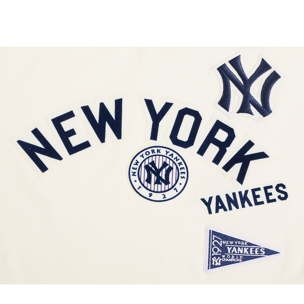 MLB NEW YORK YANKEES RETRO CASCADE WOMEN'S RINGER TOP (EGGSHELL/ MIDNIGHT NAVY)