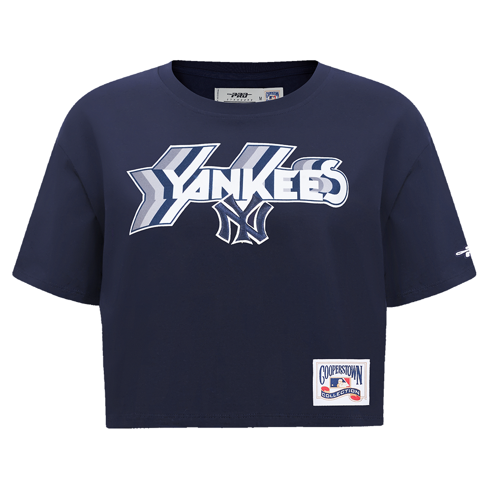 MLB NEW YORK YANKEES RETRO ELEVATION WOMEN'S SINGLE JERSEY BOXY TOP (MIDNIGHT NAVY)