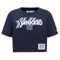 MLB NEW YORK YANKEES RETRO ELEVATION WOMEN'S SINGLE JERSEY BOXY TOP (MIDNIGHT NAVY)