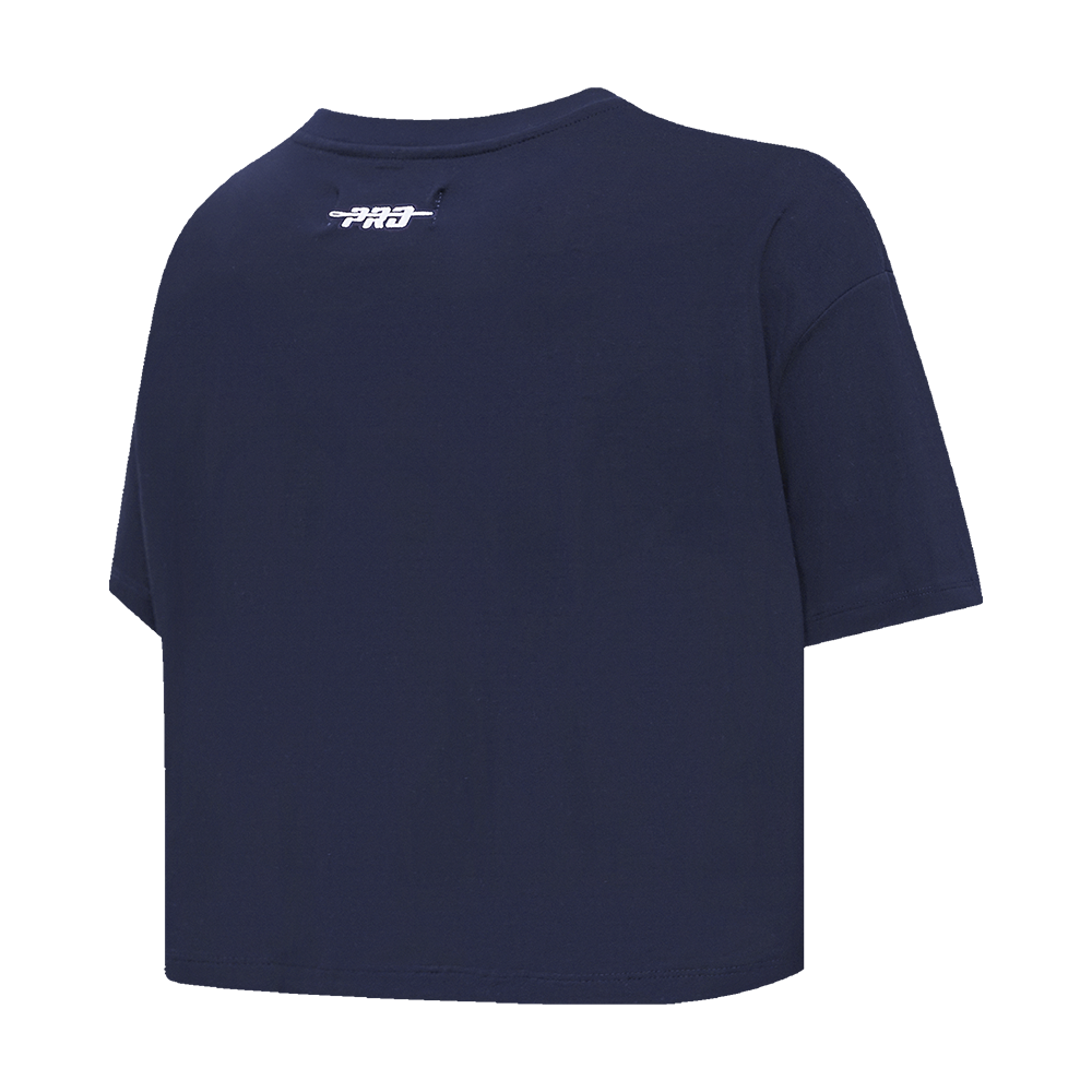 MLB NEW YORK YANKEES RETRO ELEVATION WOMEN'S SINGLE JERSEY BOXY TOP (MIDNIGHT NAVY)