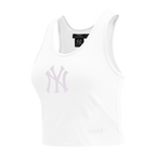 MLB NEW YORK YANKEES HOLOGRAM WOMEN'S FITTED RACERBACK (WHITE)