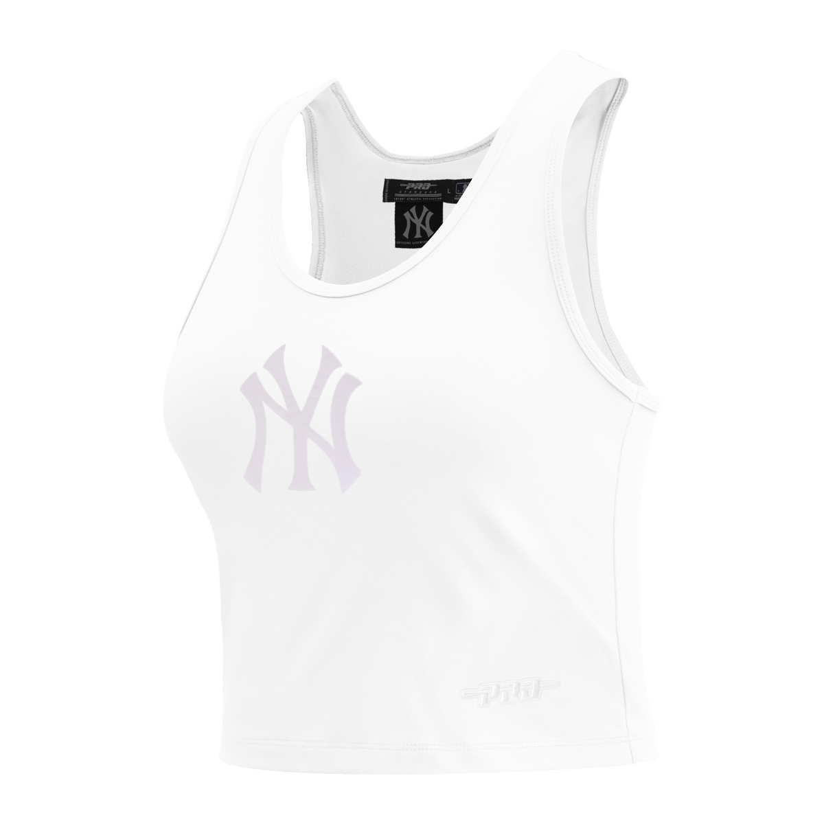 MLB NEW YORK YANKEES HOLOGRAM CAMISOLE DOS NAGEUR AJUSTÉE POUR FEMME (BLANC)