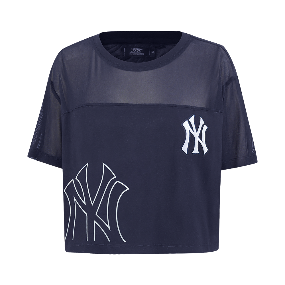 MLB NEW YORK YANKEES SHEER INFLUENCE WOMEN'S SHEER BOXY TOP (MIDNIGHT NAVY)