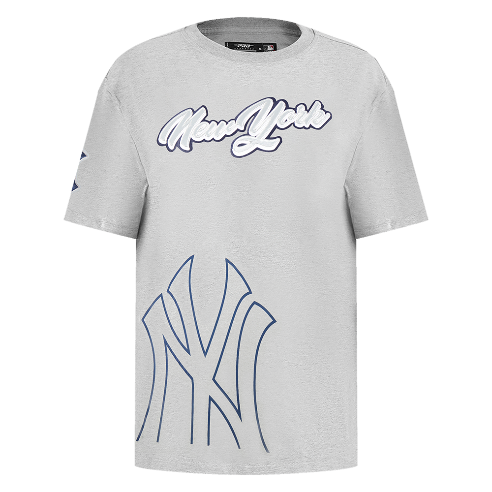 MLB NEW YORK YANKEES SHEER INFLUENCE WOMEN'S BOYFRIEND TOP (HEATHER GREY)
