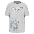 MLB NEW YORK YANKEES SHEER INFLUENCE WOMEN'S BOYFRIEND TOP (HEATHER GREY)