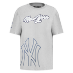 MLB NEW YORK YANKEES SHEER INFLUENCE WOMEN'S BOYFRIEND TOP (HEATHER GREY)