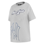 MLB NEW YORK YANKEES SHEER INFLUENCE WOMEN'S BOYFRIEND TOP (HEATHER GREY)