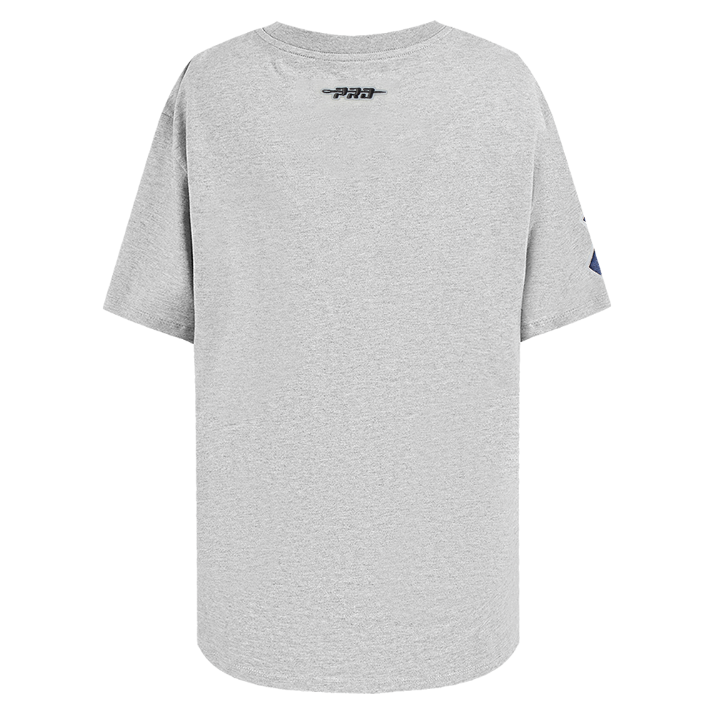 MLB NEW YORK YANKEES SHEER INFLUENCE WOMEN'S BOYFRIEND TOP (HEATHER GREY)