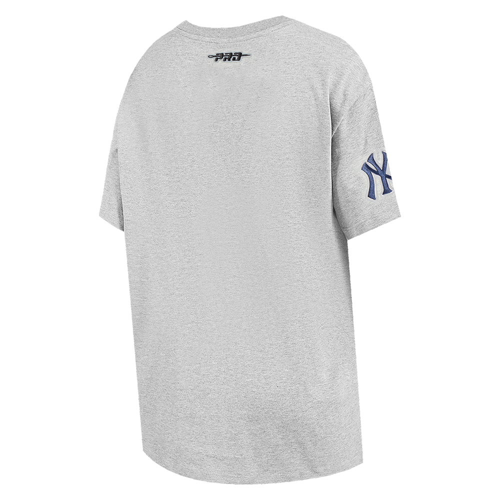 MLB NEW YORK YANKEES SHEER INFLUENCE WOMEN'S BOYFRIEND TOP (HEATHER GREY)