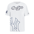 MLB NEW YORK YANKEES SHEER INFLUENCE WOMEN'S BOYFRIEND TOP (WHITE)