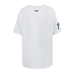 MLB NEW YORK YANKEES SHEER INFLUENCE WOMEN'S BOYFRIEND TOP (WHITE)