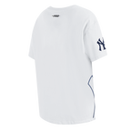 MLB NEW YORK YANKEES SHEER INFLUENCE WOMEN'S BOYFRIEND TOP (WHITE)