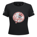 MLB NEW YORK YANKEES REBEL ATHLETICS T-SHIRT BABY DOLL POUR FEMME (NOIR)