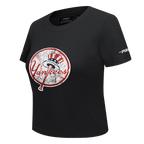 MLB NEW YORK YANKEES REBEL ATHLETICS T-SHIRT BABY DOLL POUR FEMME (NOIR)