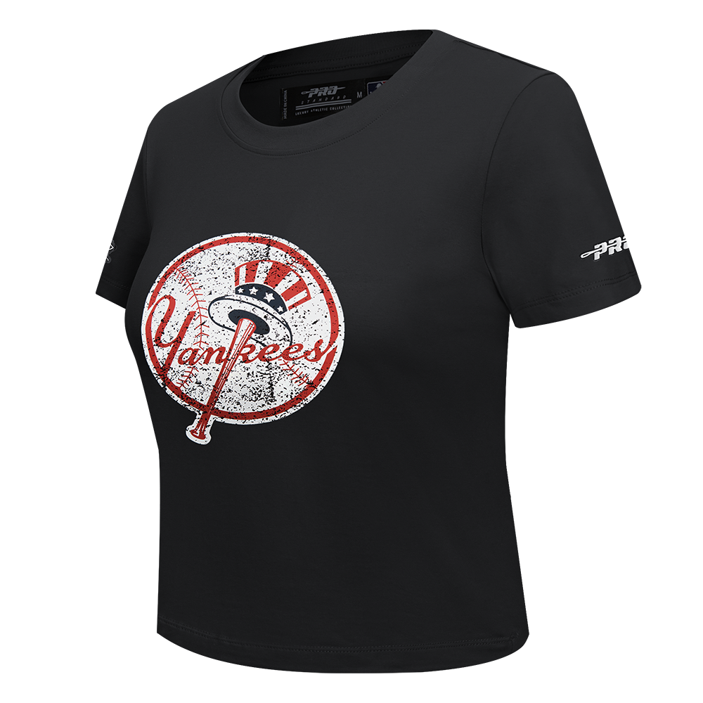 MLB NEW YORK YANKEES REBEL ATHLETICS T-SHIRT BABY DOLL POUR FEMME (NOIR)