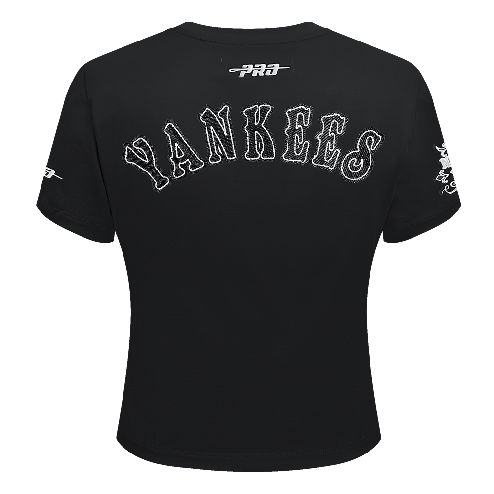 MLB NEW YORK YANKEES REBEL ATHLETICS T-SHIRT BABY DOLL POUR FEMME (NOIR)