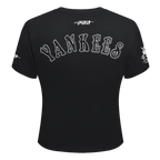 MLB NEW YORK YANKEES REBEL ATHLETICS T-SHIRT BABY DOLL POUR FEMME (NOIR)