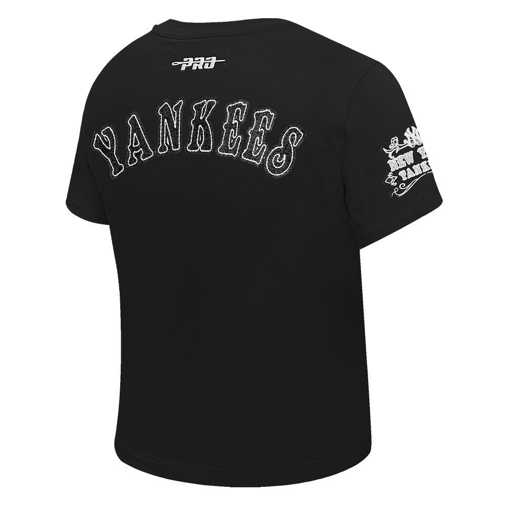 MLB NEW YORK YANKEES REBEL ATHLETICS T-SHIRT BABY DOLL POUR FEMME (NOIR)