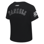 MLB NEW YORK YANKEES REBEL ATHLETICS T-SHIRT BABY DOLL POUR FEMME (NOIR)