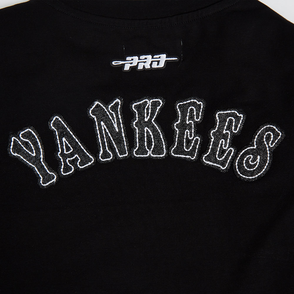 MLB NEW YORK YANKEES REBEL ATHLETICS T-SHIRT BABY DOLL POUR FEMME (NOIR)