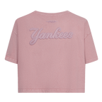 MLB NEW YORK YANKEES WASHED CLASSIC WOMEN'S ENZYME WASH BOXY TEE (WASHED MAUVE)
