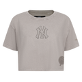 MLB NEW YORK YANKEES WASHED CLASSIC T-SHIRT À COUPE CARRÉE DÉLAVÉ À L'ENZYME POUR FEMME (ARDOISE CHAUDE DÉLAVÉE)