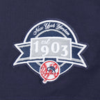 MLB NEW YORK YANKEES LACE UP HAUT EN JERSEY SIMPLE À COUPE CARRÉE POUR FEMME (MARINE MINUIT)