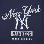 MLB NEW YORK YANKEES LACE UP HAUT EN JERSEY SIMPLE À COUPE CARRÉE POUR FEMME (MARINE MINUIT)