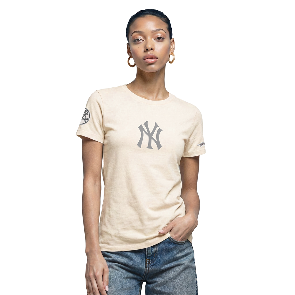 MLB NEW YORK YANKEES STREET TEAM WOMEN'S SJ SLIM FIT TOP (EGGSHELL)