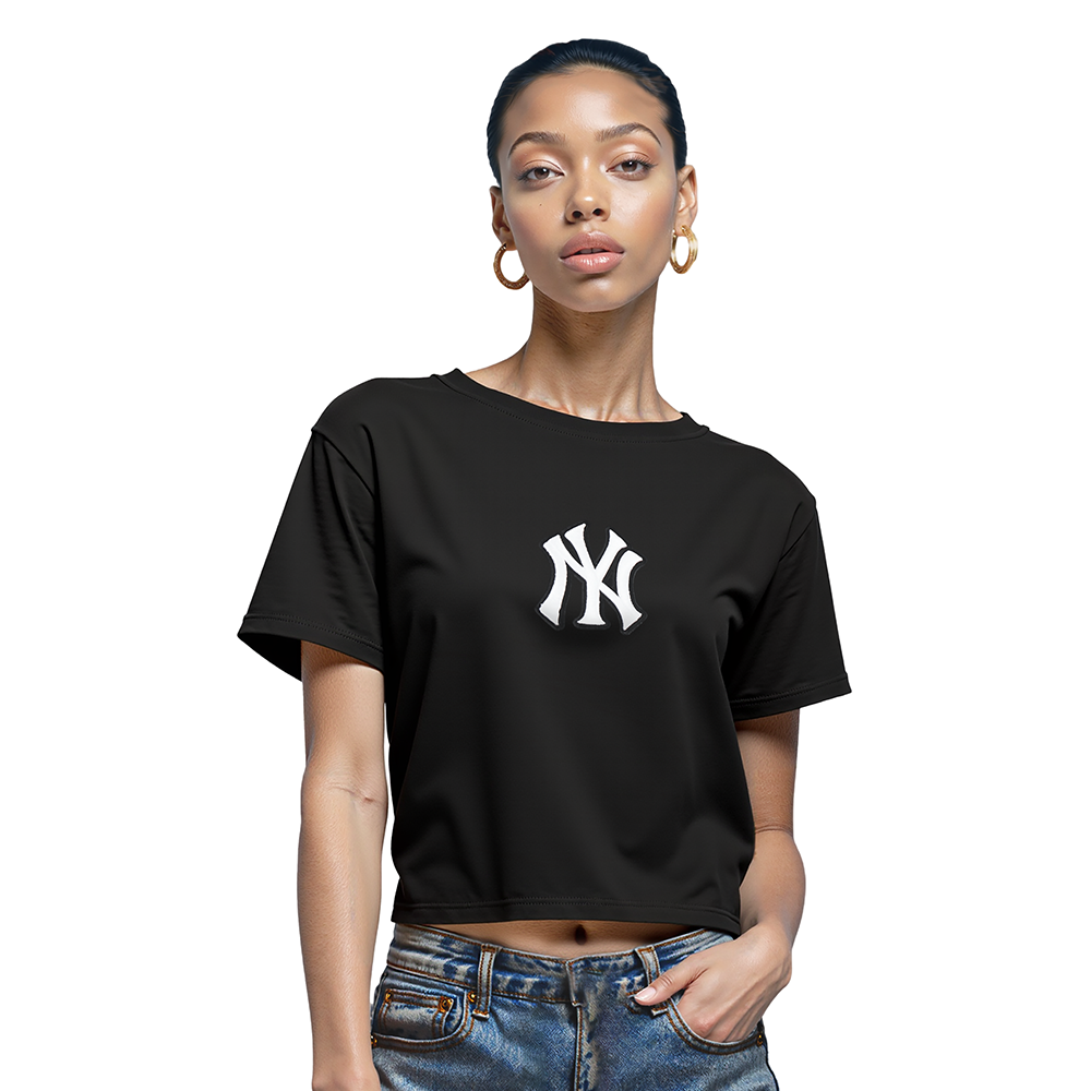MLB NEW YORK YANKEES WINGSPAN WOMEN'S SJ BOXY TEE (BLACK)
