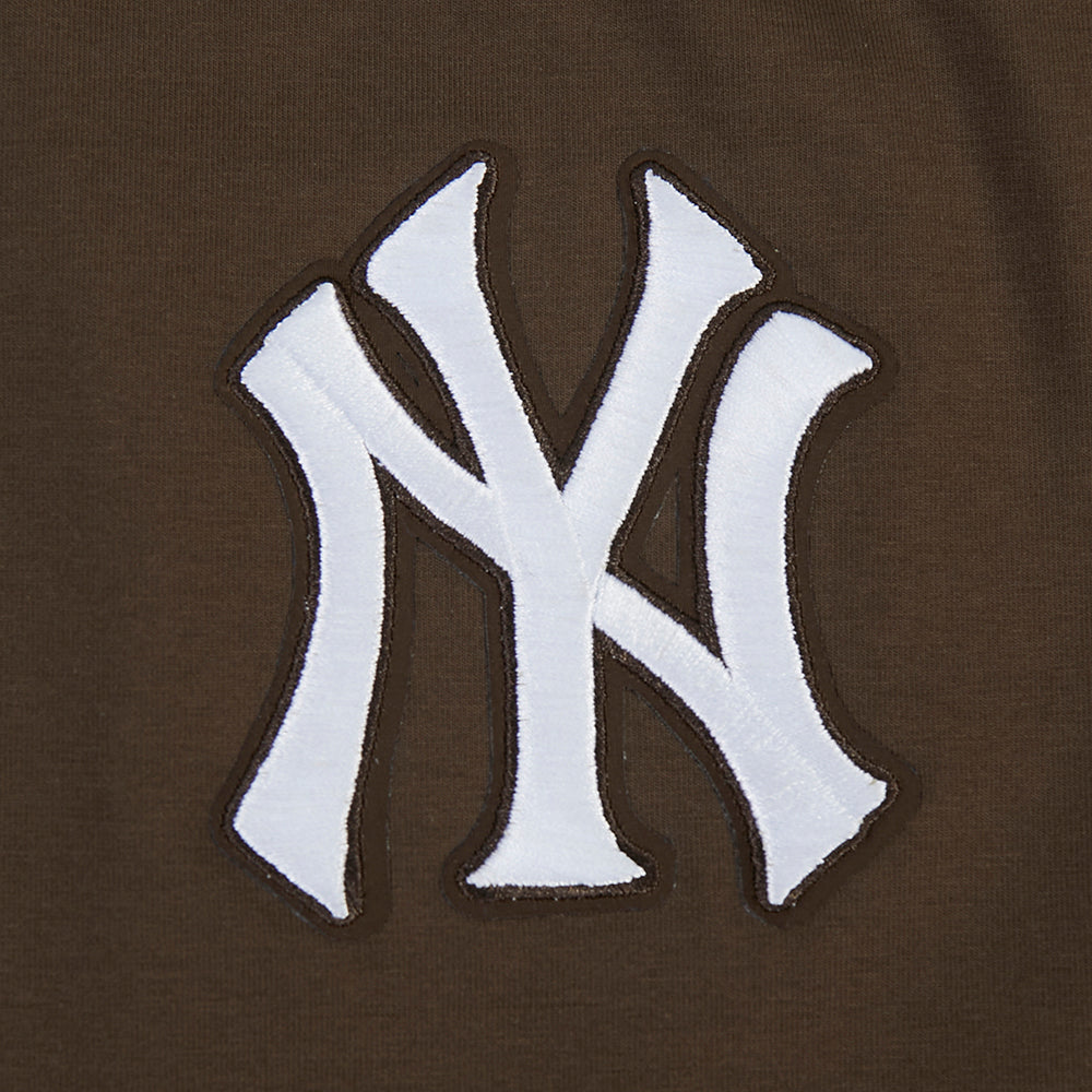 MLB NEW YORK YANKEES WINGSPAN T-SHIRT EN JERSEY SIMPLE À COUPE CARRÉE POUR FEMME (BRUN)