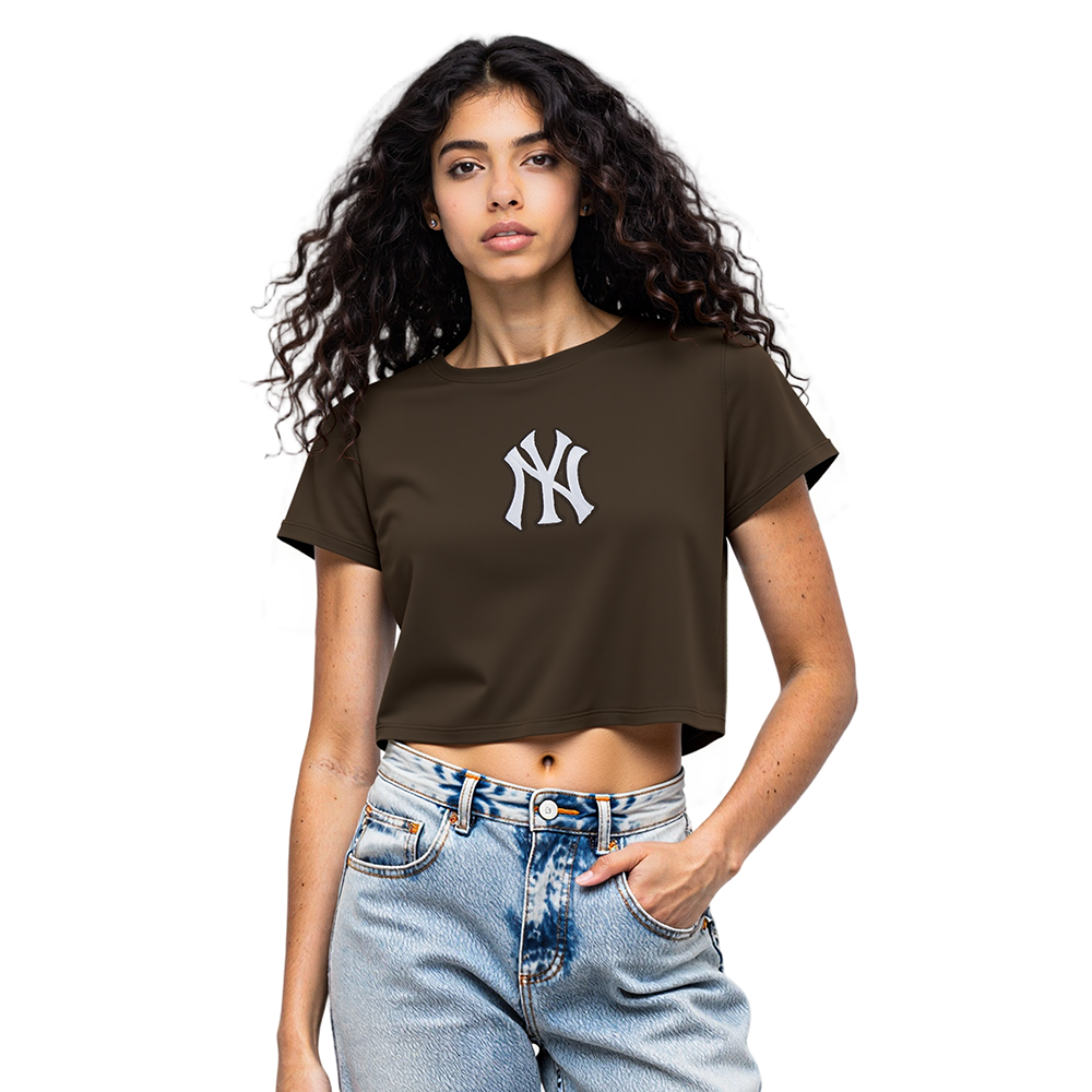 MLB NEW YORK YANKEES WINGSPAN WOMEN'S SJ BOXY TEE (BROWN)